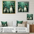 thumbnail image 4 of Designart "Wonders Of The Snowy Penguin Clan II" Penguin Floater Framed Wall Art Living Room, 4 of 5