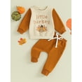 thumbnail image 2 of GXFC Baby Boys Thanksgiving Outfits Set Clothes 6M 12M 18M 2T 3T Toddler Boys Long Sleeve Turkey  Print Sweatshirt+Drawstring Pants 2Pcs Thanksgiving Clothing for Kids Boys, 2 of 9