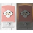thumbnail image 2 of Checkerboard Pink White Poodle Ceramic Night Light, 2 of 2