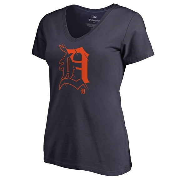 Women's Navy Detroit Tigers X-Ray V-Neck T-Shirt