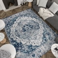 thumbnail image 7 of Diamond Traditional 5' x 7' Blue and Cream Polypropylene Indoor Area Rug, 7 of 7