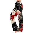 thumbnail image 2 of Zydvens Women Halloween Pajama Pants Wide Leg Lounge Wear with Pockets Soft Elastic Waist Drawstring PJ Bottoms Spooky Cute Ghost Black Cat Print Costume Cosplay Pants S-3XL, 2 of 7