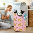 thumbnail image 6 of Groundhog on Pink Laundry Basket with Handles 50L Collapsible Laundry Hamper for Bathroom Bedroom Laundry Room, 6 of 7