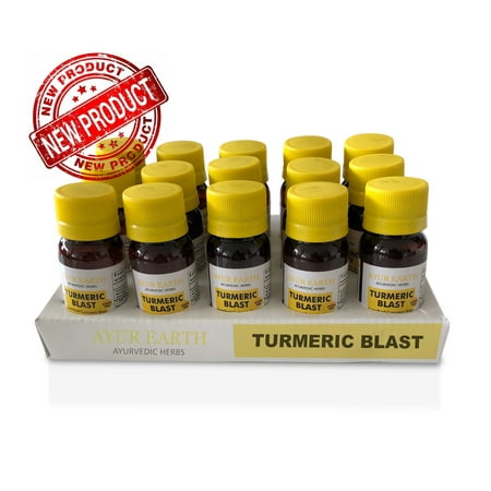 Turmeric Curcumin Supplement Shots - AYUR EARTH - Organic Tumeric Ayurveda Natural Formula - Pain Relief, Anti-Inflammatory, Anti-Aging, Antioxidant, Arthritis Supplements - Faster Than