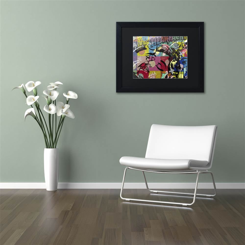 Trademark Fine Art "Fearless Heartache" Canvas Art by Dan Monteavaro Black Matte, Black Frame