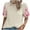 Beige, variant on Pincandy Cotton Linen Tops for Women Summer Casual 3/4 Sleeve T Shirts Lightweight Ethnic Style Embroidery Blouses Tees