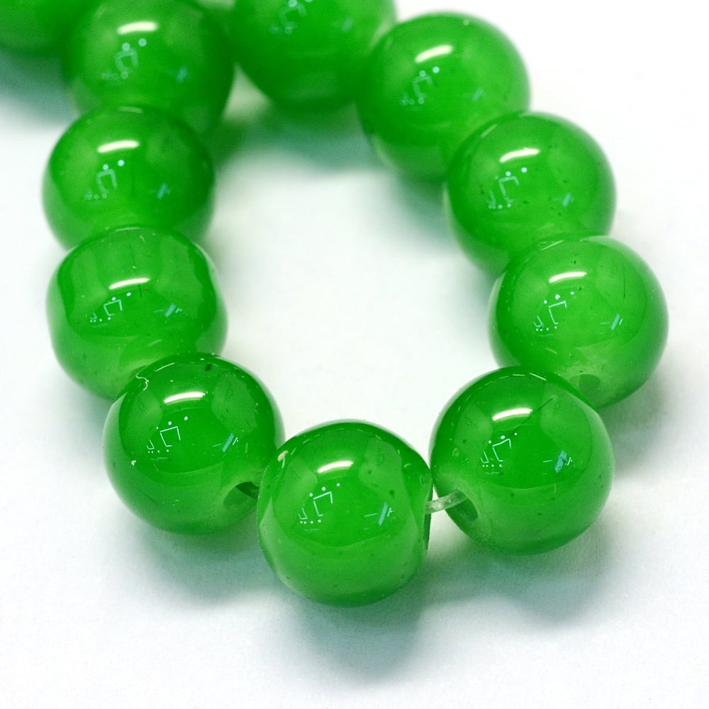 Baking Painted Imitation Jade Glass Round Bead Strands Green 4.5~5mm Hole: 1mm about 200~210pcs/strand 31.4 inch DIY