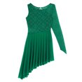 thumbnail image 4 of Eandarui Womens Lyrical Ballet Dance Dress Modern Contemporary Costume High Low Skirt Leotard Dark Green XS, 4 of 7