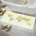 thumbnail image 3 of Map Bathroom Rugs, Teal Asia Europe South City Topography America Africa Japan Bathroom Rugs Set, Map of World Bathroom Rug Mat 17X48inch, Extra Soft and Absorbent Bath Rugs, 3 of 3