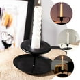 thumbnail image 5 of OUNONA 2Pcs European Style Metal Candle Holders Black Retro Desktop Ornament for Table, 5 of 6