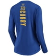 thumbnail image 3 of Women's Stephen Curry Royal Golden State Warriors Playmaker Name & Number Long Sleeve V-Neck T-Shirt, 3 of 3