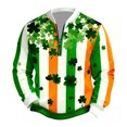 thumbnail image 2 of Ceisia Men's 3D Digital Print Half Zipper Stand Collar Long Sleeve Casual Top | Loose Fit Gift Cozy Shirt, 2 of 5
