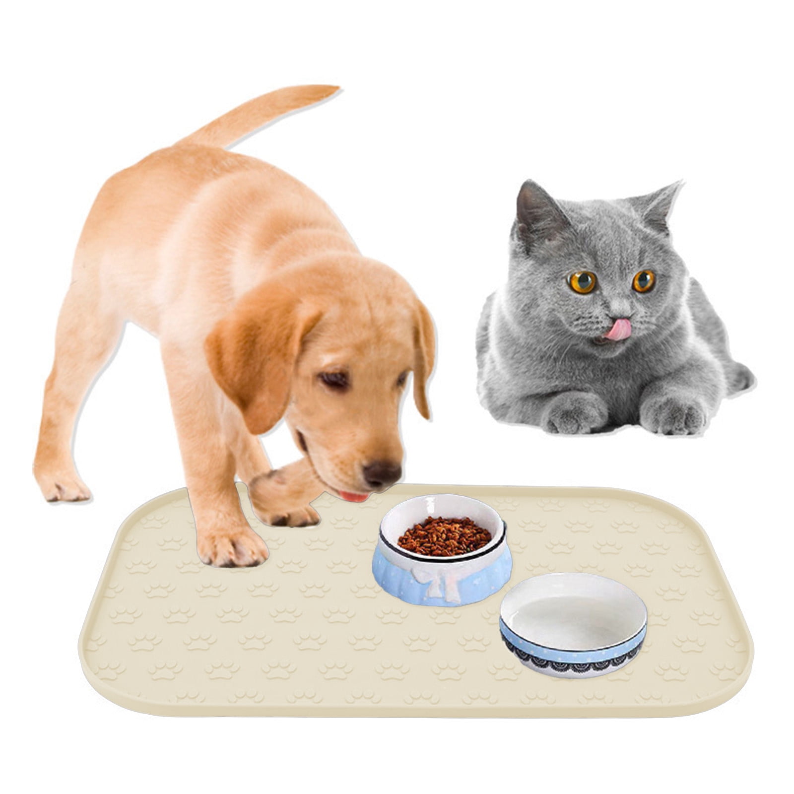 Rectangular Silicone Pet Mat for Cats and Dogs Defend Spill and Defend Slide Mat Slow Feeding Mat Foolproof To Clean Silicone Pet Placemat