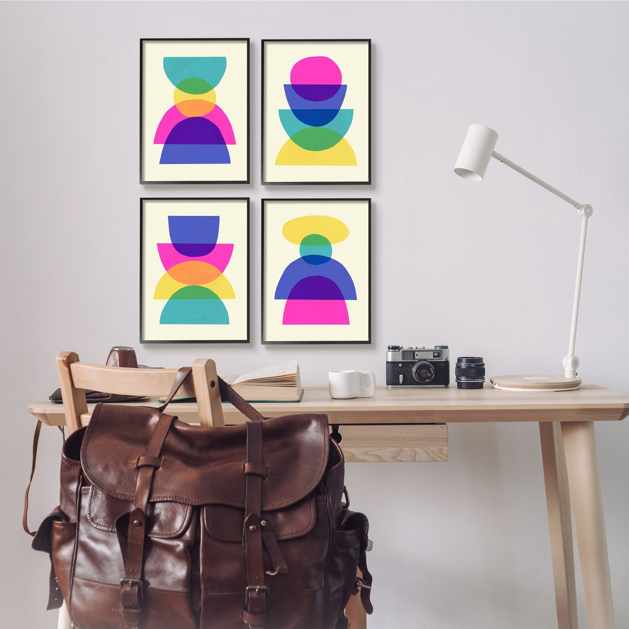 Stupell Industries Intergalactic Rainbow Abstract Transparent Geometric Shapes ,11 x 14, Design by Victoria Barnes
