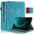 thumbnail image 2 of Tablet for Samsung Galaxy Tab S9 FE Case 10.9 inch 3D Tree Embossed Flip Stand TPU Cover for Funda Galaxy Tab S9 FE S9FE Case Black For Tab S9 FE 10.9, 2 of 6