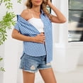 thumbnail image 4 of Njagoc3 Women Plaid Sleeveless Shirt Casual Button Down Collared Top, 4 of 6