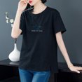 thumbnail image 1 of Puntoco moda mujer casual manga corta impreso o-cuello blusa señoras camiseta tops Puntoco Puntoco-4806, 1 of 3