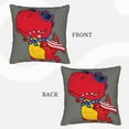 thumbnail image 3 of Bingfone Dinosaur Super Hero Cartoon Linen Throw Pillow Covers Cushion Case Pocket Button Vintage Farmhouse Pillowcase for Sofa Couch Bed 18"x18", 3 of 9