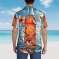 thumbnail image 4 of Susaid Refreshing Citrus Splash Print Short Sleeve Shirts Button Down Casual Shirts Summer Beach Aloha Button Down Short Sleeve for Men ,Large, 4 of 7