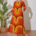 thumbnail image 3 of Retro Geometric Gradient Design 839 Long Sleeved Dress dresses for woman Womens dresses ceremony dresses, 3 of 6