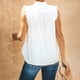 thumbnail image 5 of Moda Mujer Causal Cuello Alto Blusa Sólida Camiseta Sin Mangas Verano Botón Tops Fridja qr5053, 5 of 9