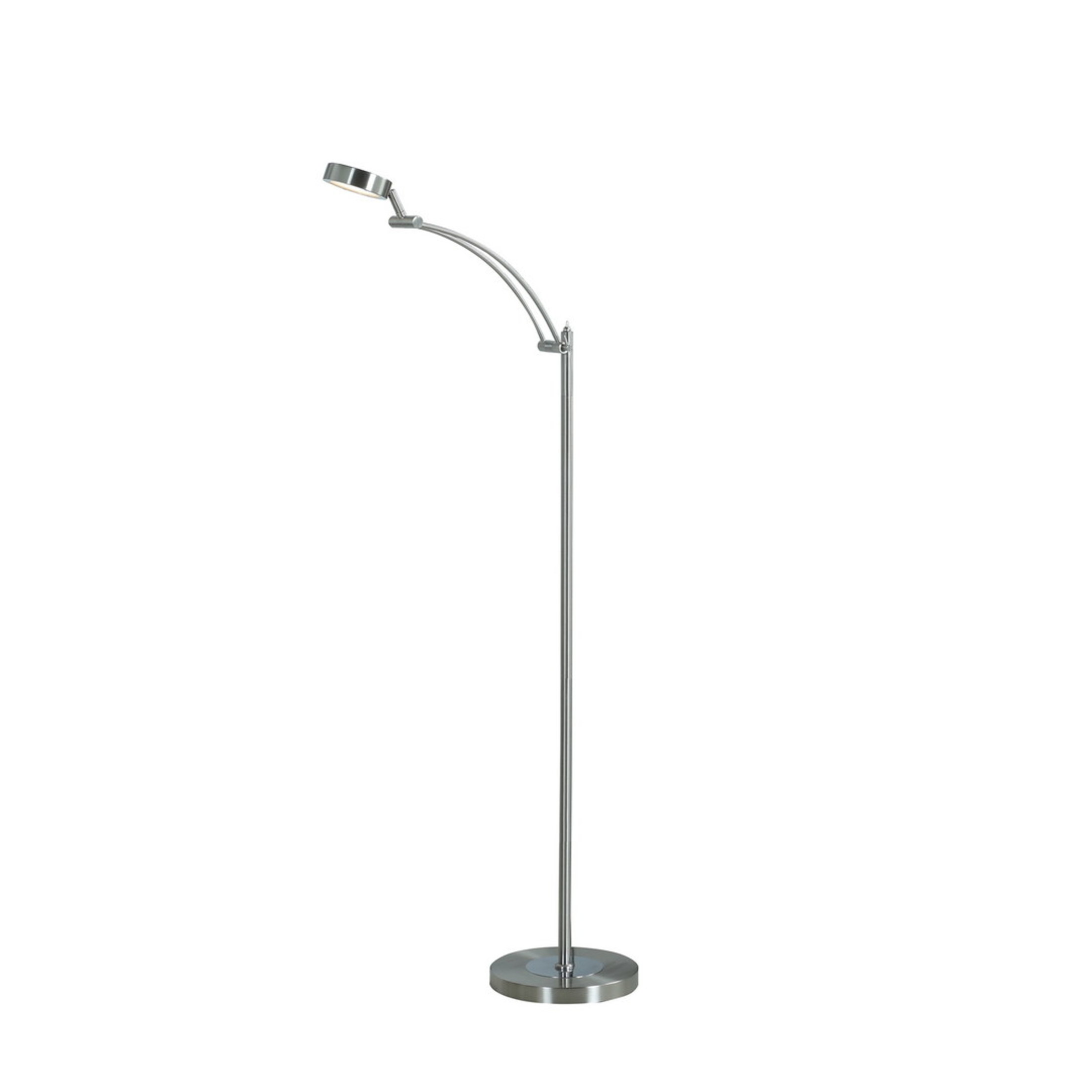 Noble House Tinsley 54" Integrated LED Task Floor Lamp, Flexible Head, Column Switch, Space Saving, Silver