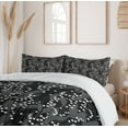 thumbnail image 6 of Ambesonne Botanical Duvet Cover Set, Monochrome Minimal Flower, 2-Calking, Dark Grey Black White, 6 of 7