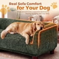 thumbnail image 5 of Advwin 47" Dog Sofa for Medium & Large Dogs, Elevated Chenille Dog Bed with Backrest, Armrests & Legs, Comfortable Indoor Pet Couch Bed, Dark Green, 5 of 8