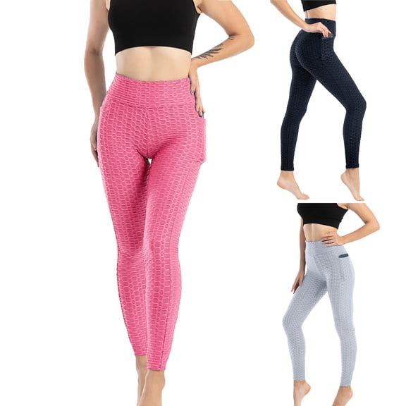 Women's Pocket Yoga Pants High Stretch Hip Shaping Slim Fit Exercise Wear