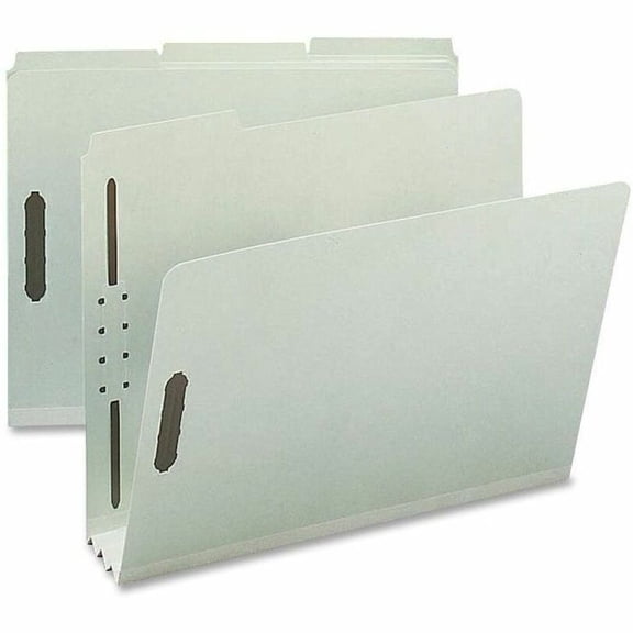 Nature Saver, NATSP17218, 1/3-cut Pressboard Fastener Folders, 25 / Box, Gray/Green