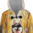 thumbnail image 4 of Welcome Fall Siberian Husky Strolling Through the Autumn Maple Forest All Over Print 3D Hooded Duffle Toggle Coat Husky Dog Lover Gifts - 12012, 4 of 6