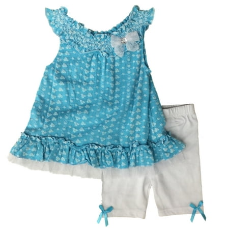 Little Lass - Infant & Toddler Girls Blue & White Floral ...
