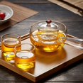 thumbnail image 1 of Tetera giratoria, tetera lateral de vidrio para verter té, tetera transparente gruesa de 450ml resistente al calor con asa, tetera de vidrio más Mango de vidrio BLESIY tetera de hojas sueltas, 1 of 8