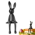 thumbnail image 4 of 1PCS Ceramic Rabbit Figurine Rabbit Statue Shelf Sitter Decor, Long-Eared Sitting Bunnies Sculpture for Home Bookshelf Mantel Elegant Art Decor for Birthday Gift, 4 of 9