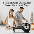 thumbnail image 2 of 3-in-1 Professional Knife Sharpener, Non-Slip Knife Sharpeners, Knife Sharpening Tool for Repairing, Grinding, Polishing Blades, Kitchen Knife Sharpener, Black, 2 of 7
