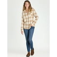 thumbnail image 5 of Time and Tru Women's Hooded Flannel Button Down Shirt with Long Sleeves, Sizes XS-XXXL, 5 of 5