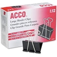 thumbnail image 1 of ACCO Binder Clips, Medium, Black, 12 per Box, 2 Boxes (72062), 1 of 3