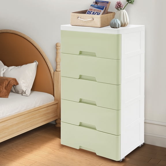 5 Drawers Dresser Shelf Cabinet Storage 66.13 lbs Capacity 43.5*29*80cm for Home Bathroom Organizers Furniture
