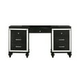 thumbnail image 2 of Kya 64 Inch Vanity Dresser Table with 7 Drawers, Mirrored Trim, Glam Black, 2 of 5