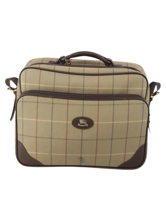 Pre-Owned Burberry Nova Check Boston Canvas Beige Canvas Handbag