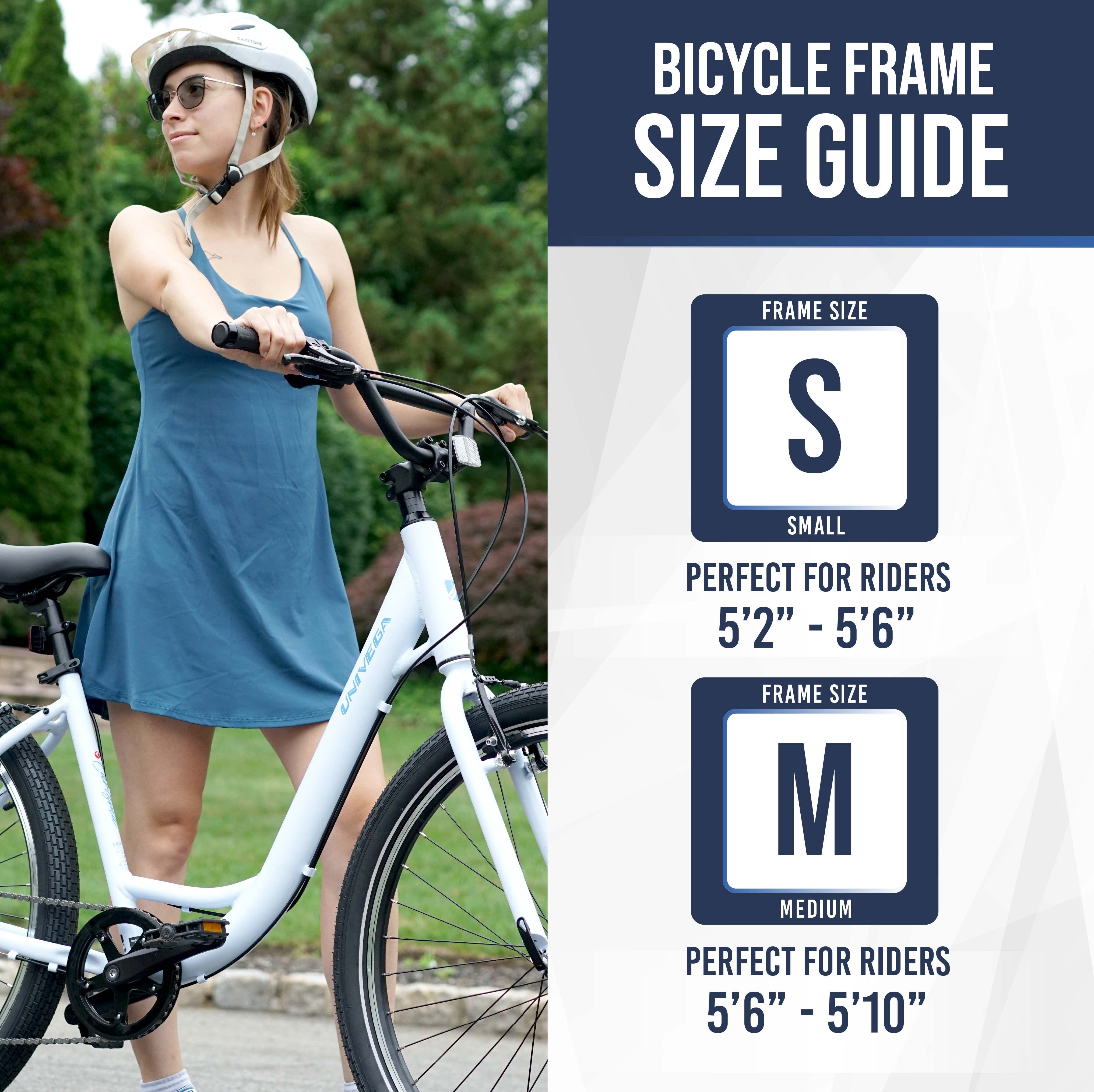 27.5" Univega Carisma Step Thru Comfort Hybrid Adult Bicycle, Fits Rider 5'2" - 5'6", Unisex, Sage Green