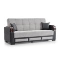 thumbnail image 2 of Ottomanson 87" Convertible Sofa Couch for Living Room, Chenille Modern Sofa Bed with Storage, Silver, 2 of 7