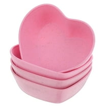 Toddmomy Pink HeartShaped Sauce Dishes Made of Wheat Straw for Kitchen Use and 4 Pieces