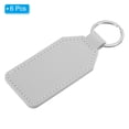 thumbnail image 3 of 4.3" PU Sublimation Keychain Blanks, Leather Key Fob with Rings for DIY Craft Car Key, Silver, 6 Pack, 3 of 6