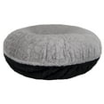 thumbnail image 2 of Bessie and Barnie Signature Serenity Grey / Black Puma Luxury Extra Plush Faux Fur Bagel Pet/ Dog Bed, 2 of 5