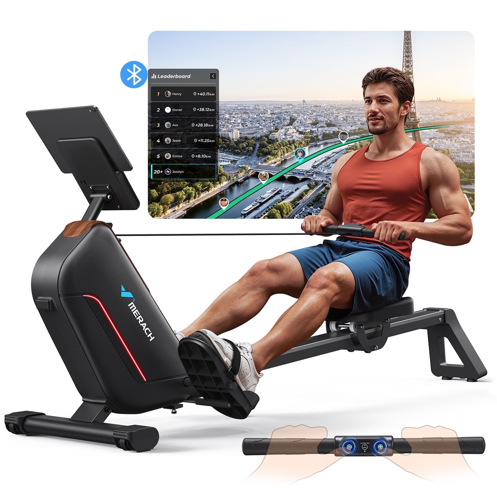 MERACH R15 Magnetic Rowing Machine with Extended Rail