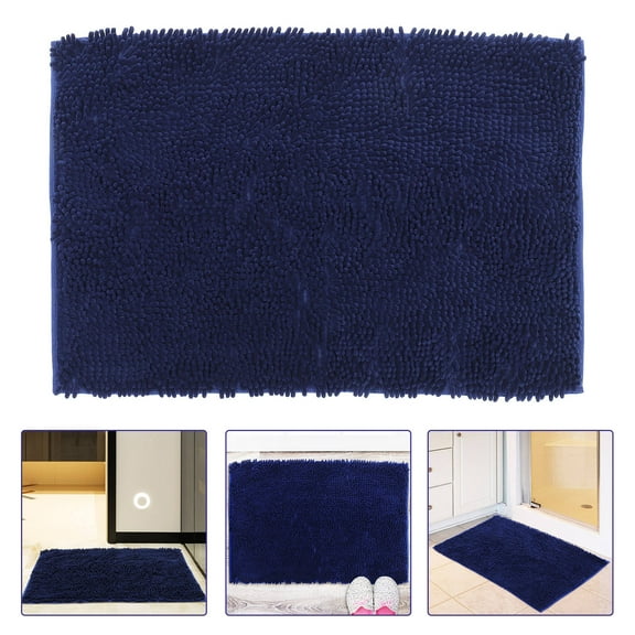 GOOHOCHY  Nonslip Bathtub Mat Bathroom Floor Cushion Anti Rugs Runner Navy