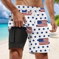 thumbnail image 2 of Bainana Mens Swim Trunks American Flag 2 In 1 Patriotic Swim Shorts 4Th Of July Stretch Lightweight Summer Holiday Bathing Suit, 2 of 4