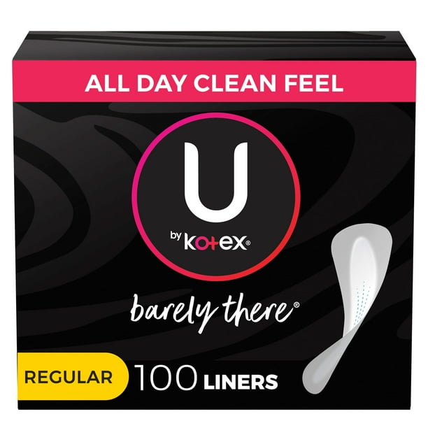 Kotex U Barely There Regular Thin Wrapped Everyday Liners, 100 Count