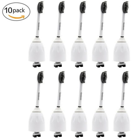 Sonicare Elite - Genkent 10 Packs Bamboo Charcoal Infused Bristles Replacement Toothbrush Heads For Philips Sonicare E Series Toothbrush HX7022/66, Essence,Xtreme, Elite and Advance
